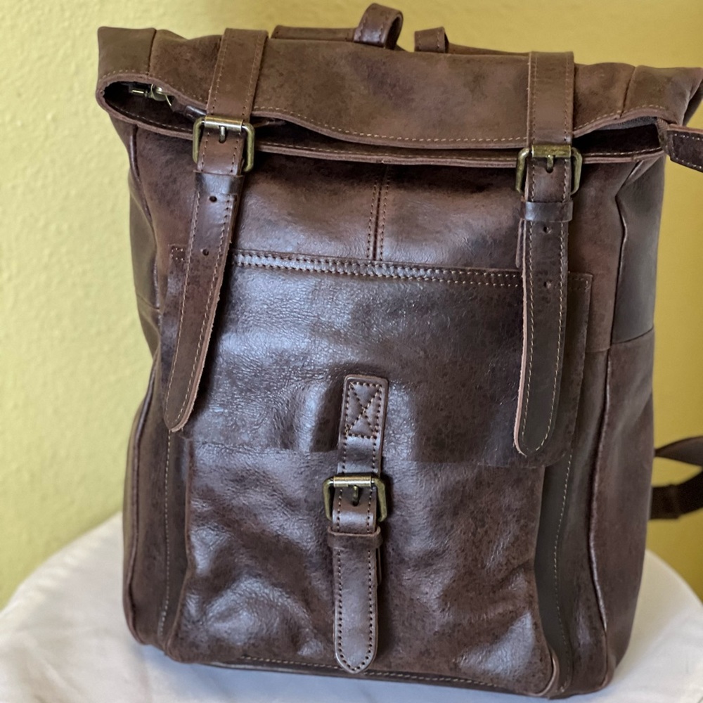 ALTOSY💥VINTAGE - NWT💥Brown Leather Backpack